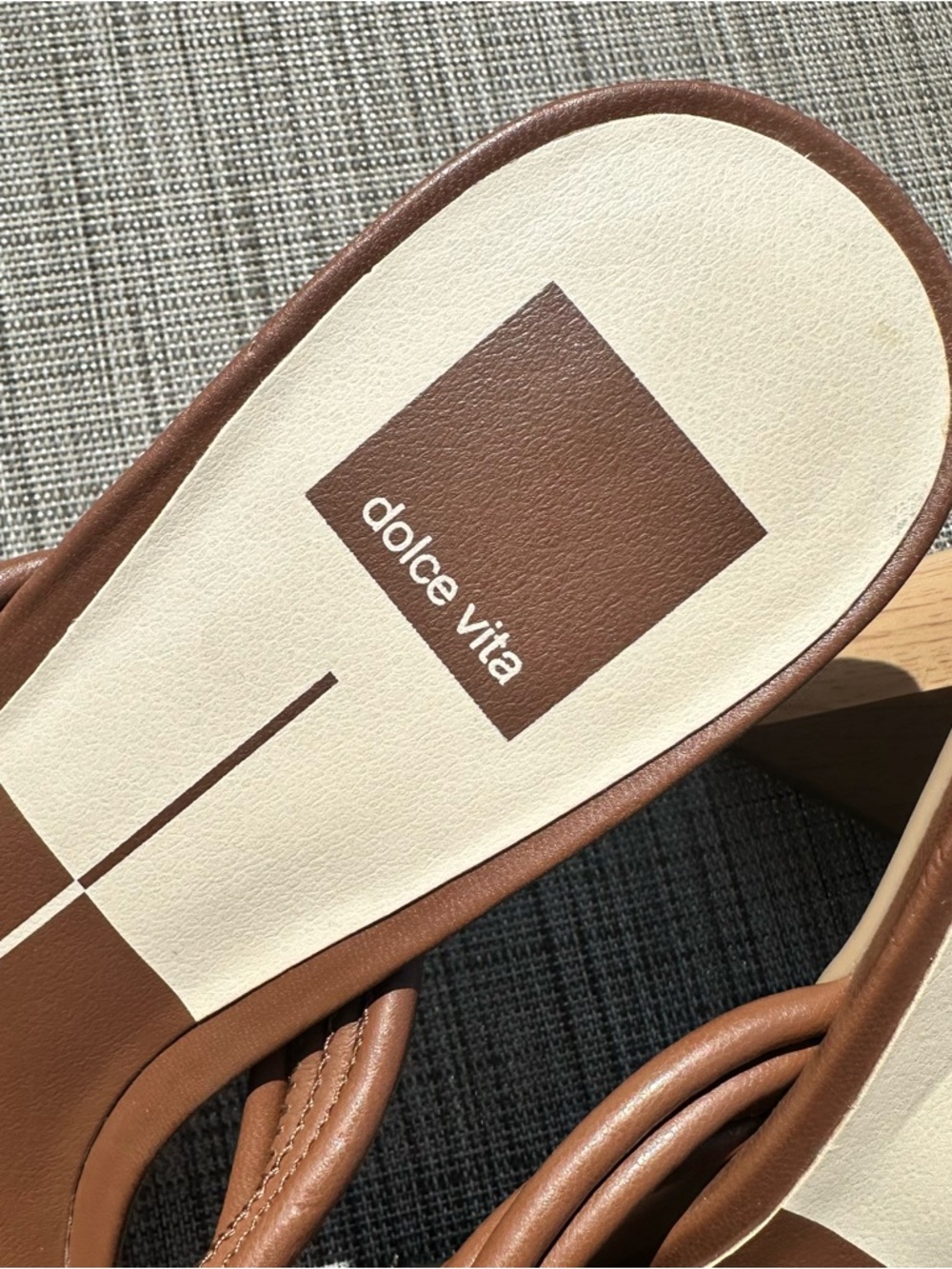 Dolce Vita Brown Knotted Strap Block Heel Mules Women’s Size 8.5 Slip On Shoe - Picture 10 of 11